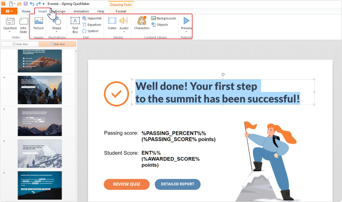 De laatste dia aanpassen De laatste dia aanpassen in iSpring Suite